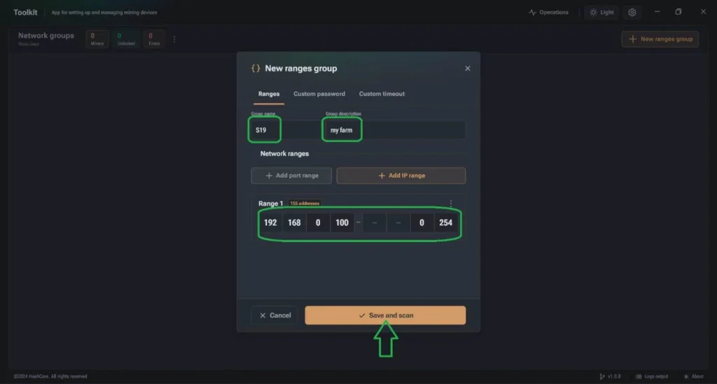 group for IP configuration